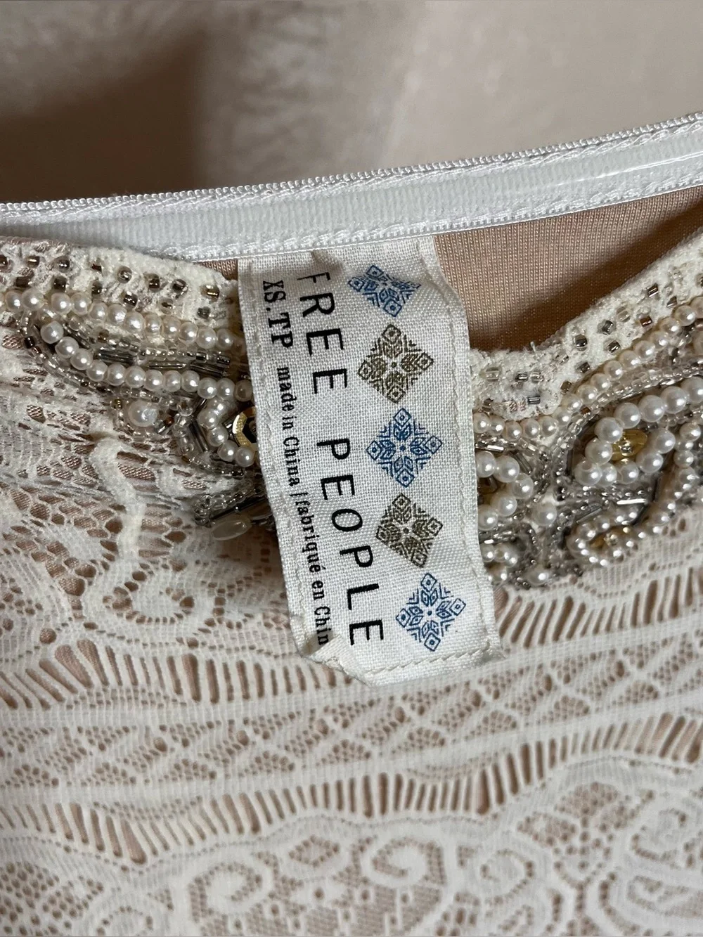 Free people strapless lace skater dress ivory